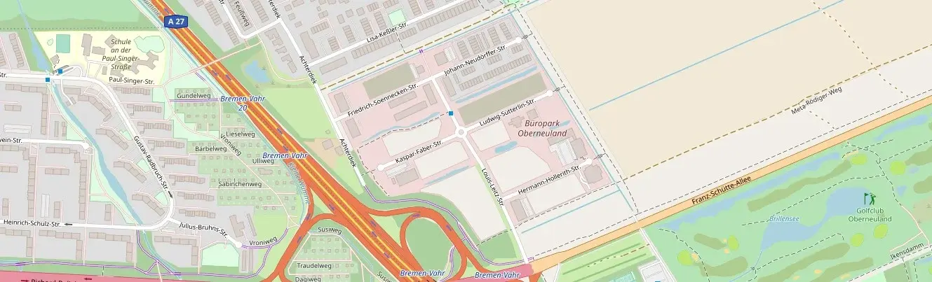 Standort für das geplante Bürogebäude mit Supermarkt im Büropark
