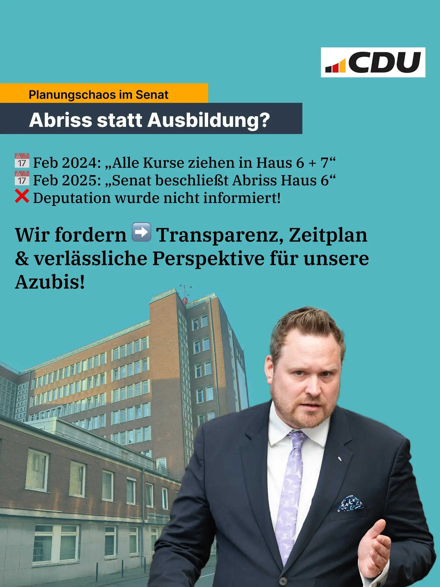 Bildungsakademie in der Schwebe? Erst soll Haus 6 Zentrum der Ausbildung werden…